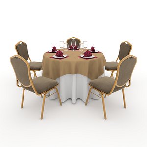 3D Banquet Table and Chair 19