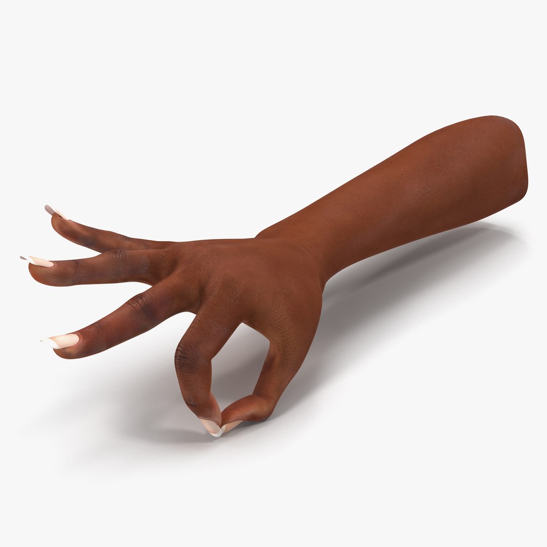 Female Hand African American Pose 4 3D model preview