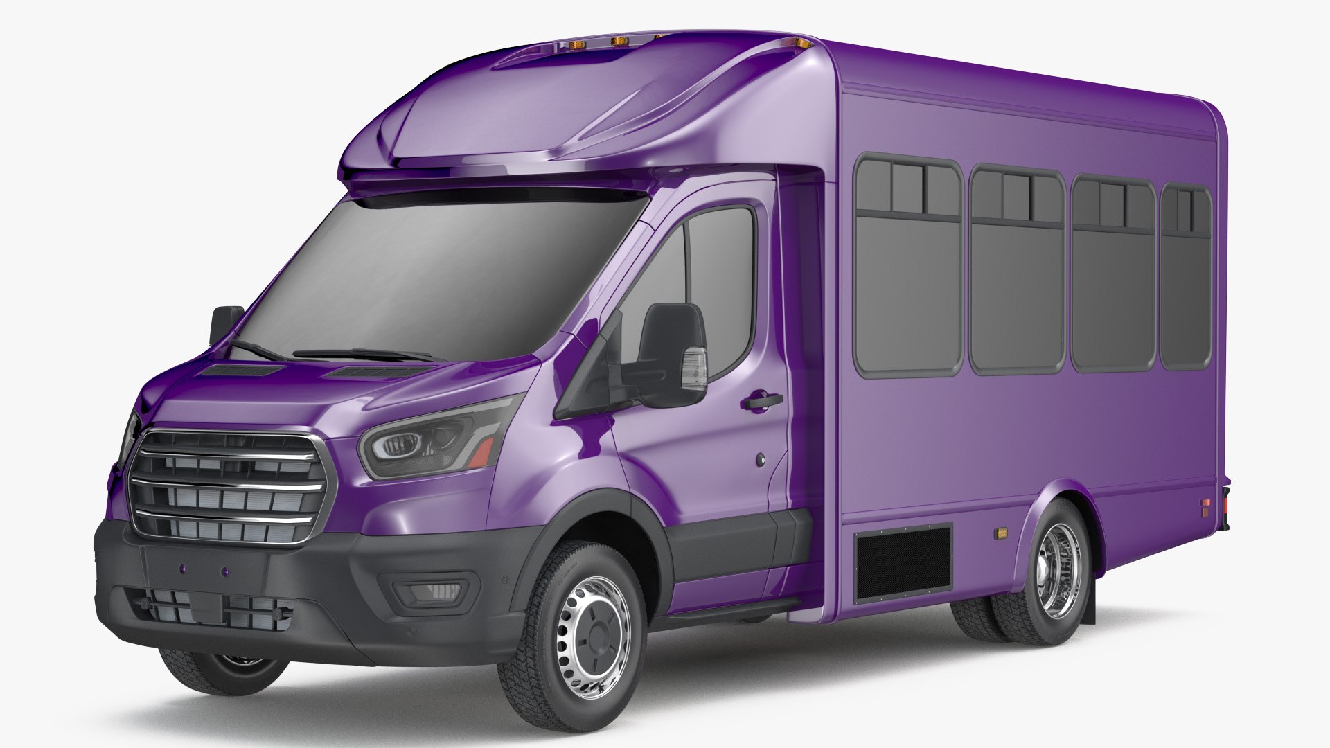 Passenger Shuttle Bus Simple Interior 3D model preview