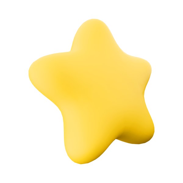 3D star cartoon icon