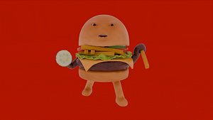 Burger character Stylized