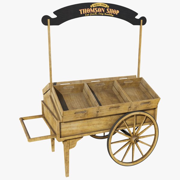 3D Wooden Wagon Cart07 All PBR Textures Included