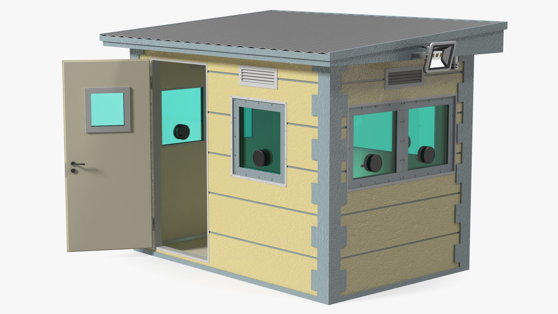 Outdoor Bullet Resistant Security Booth 3D model preview