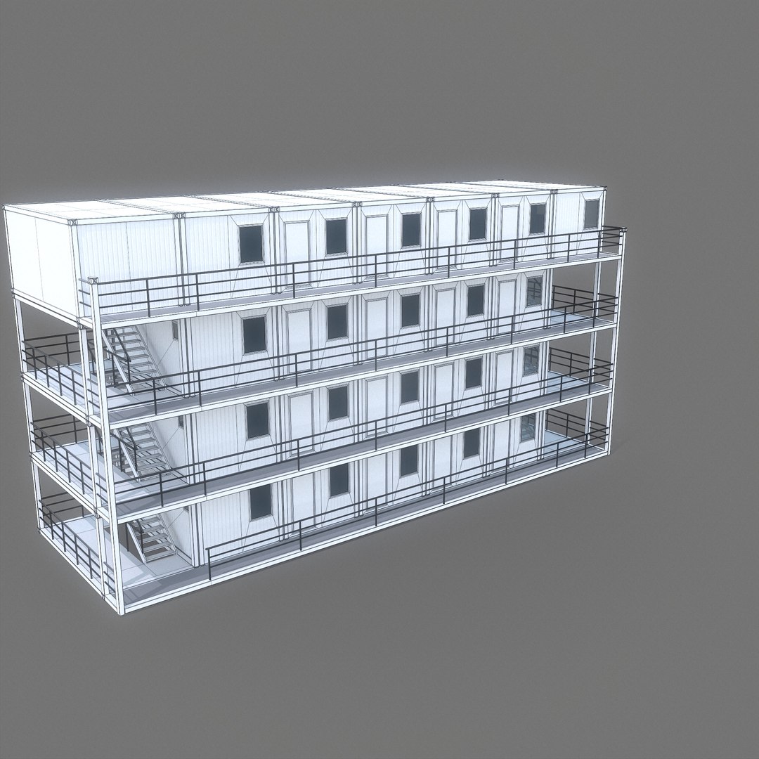 3D Model Container Building - TurboSquid 2007419