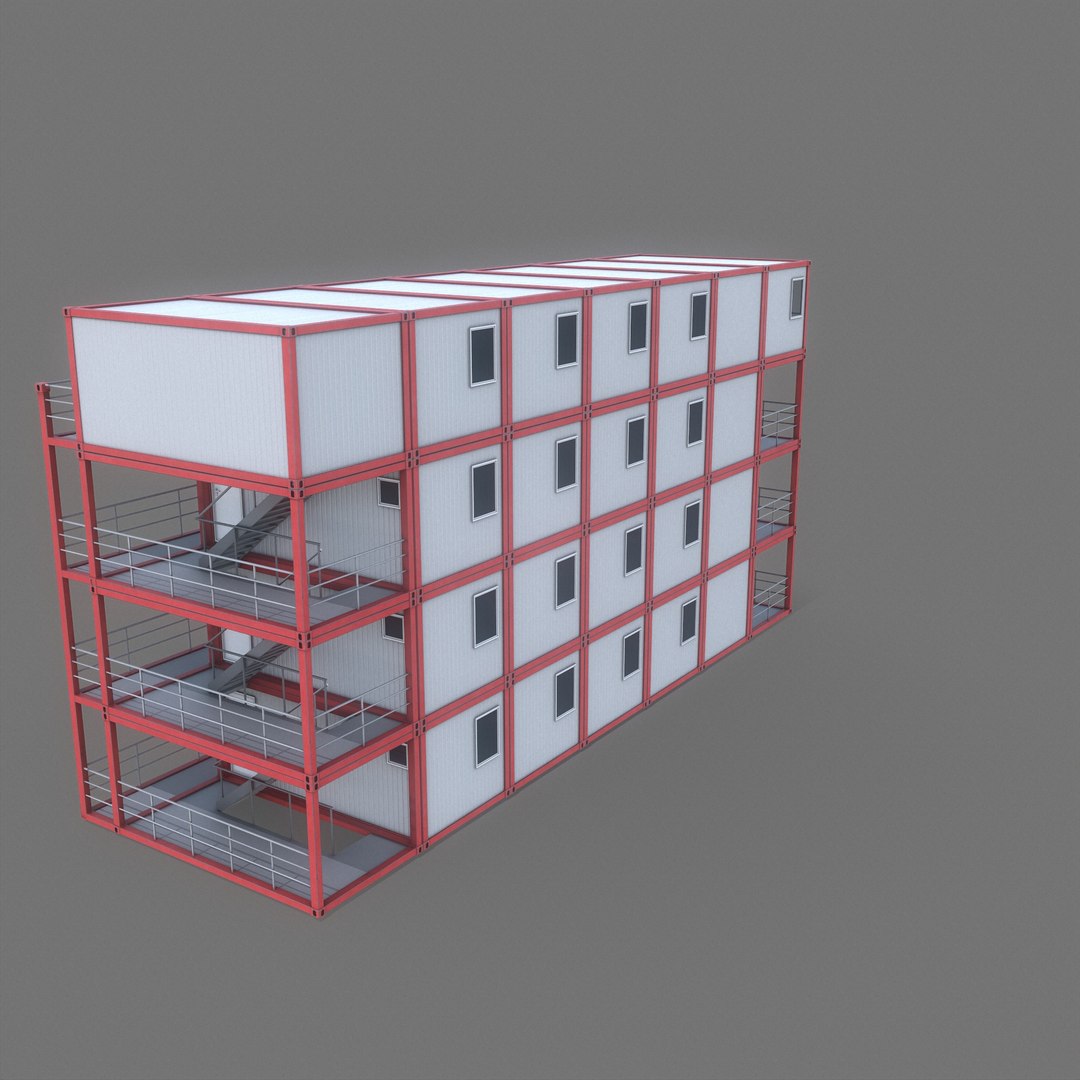 3D Model Container Building - TurboSquid 2007419