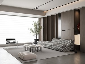 3D modern living room model