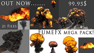 fume fx flamethrower explosions 3d max