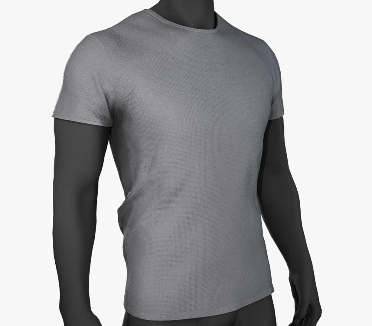Slim Fit Gray TShirt 3D Model TurboSquid 1775218