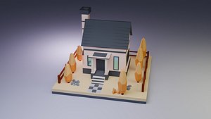 low poly house 3D model