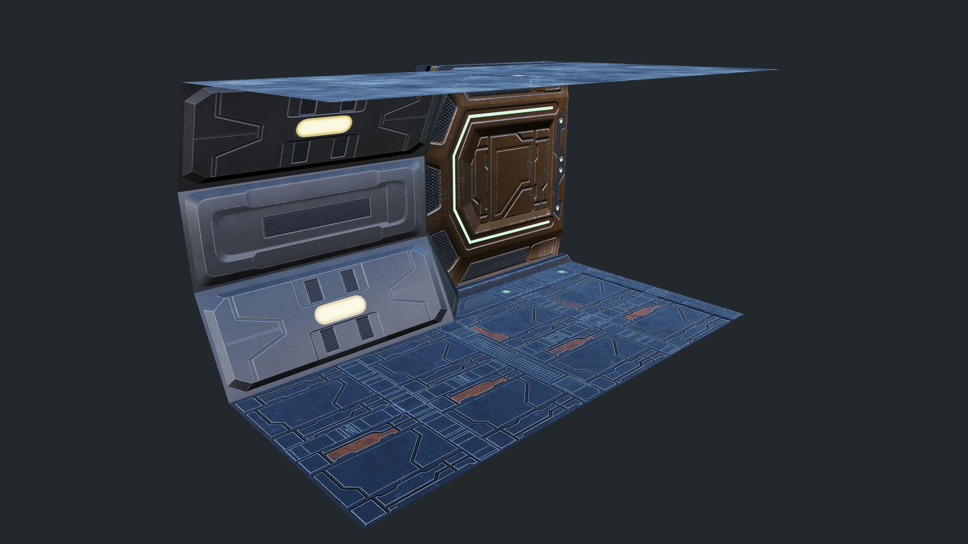 Sci Fi Modular Corridor 3D Model - TurboSquid 1829855