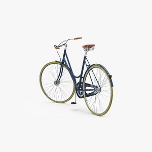 3D Vintage City Bicycle Rigged for Cinema 4D model