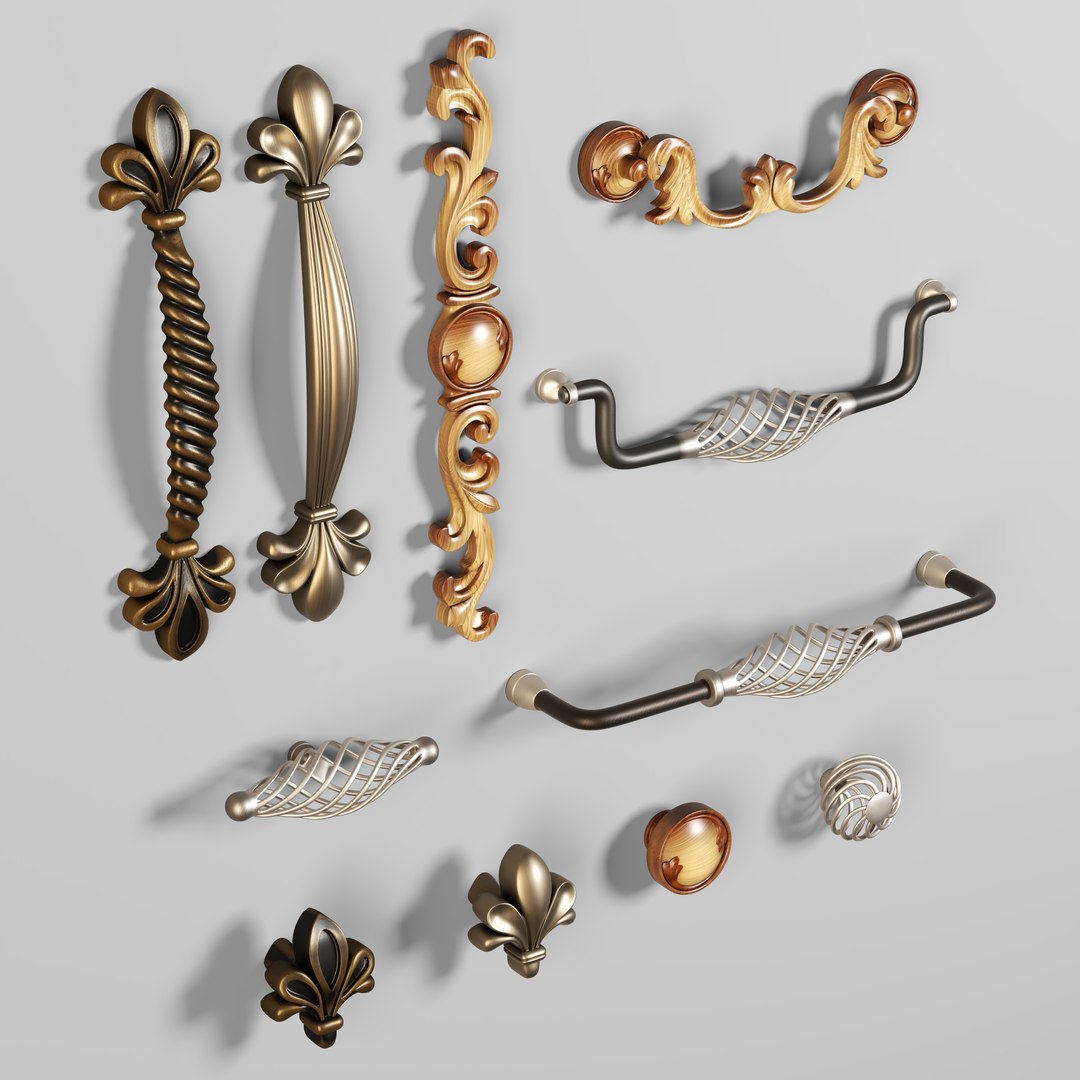 3D Model Furniture Handles- Set1 - TurboSquid 1958426