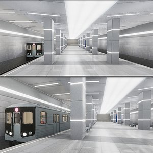 3D subway station 02 model