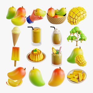 3D Mango Fruit 3D Collection