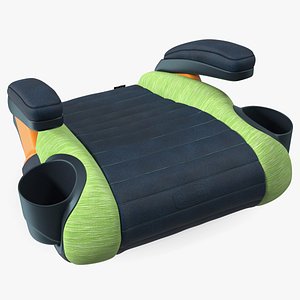 3D Child Car Seat Without Backrest Green model