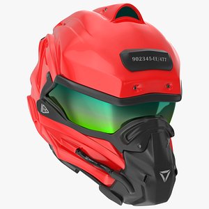 Sci-Fi Futuristic Full Helmet Red
