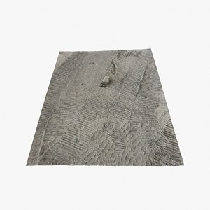 3D Gravel Ground 05 - 3D photogrammetry model scan of gravel sand and excavator pattern model