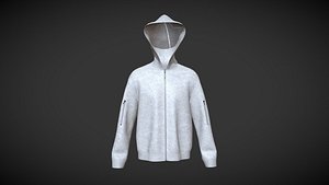Men Hoodie-Grey Melange In Low Poly 3D model