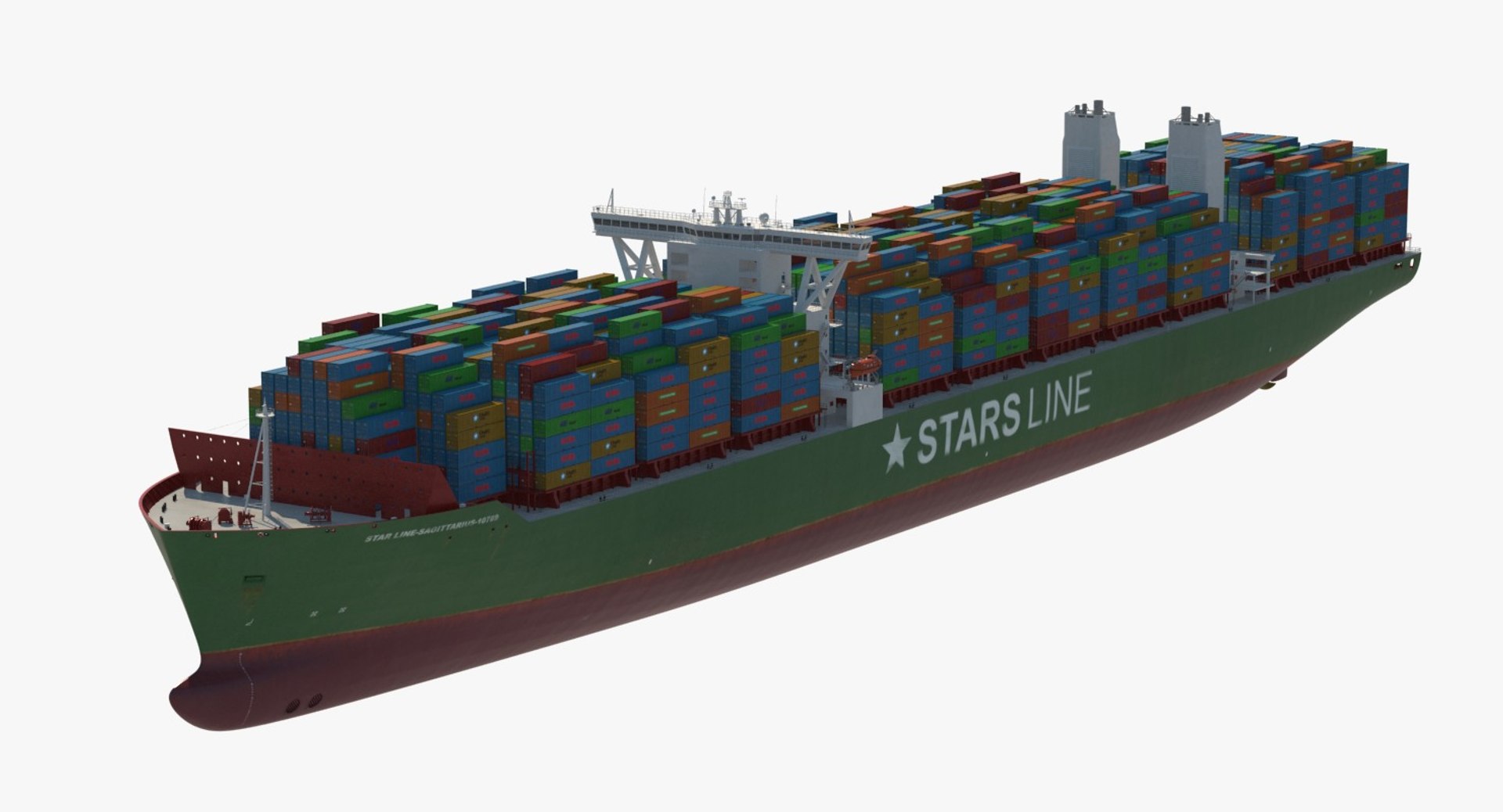 3d Model Large Container Ship