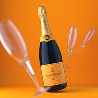 Champagne Brut bottle & wineglass