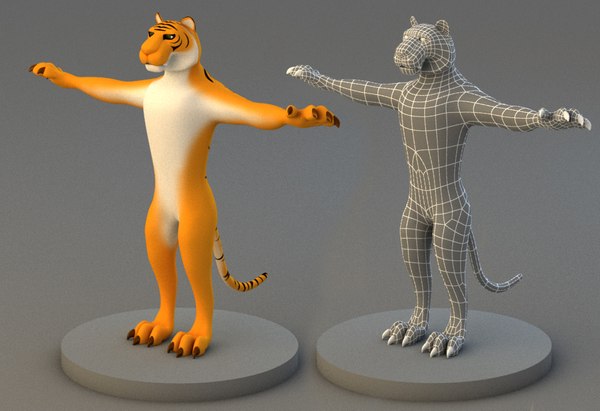 cartoon tiger character model