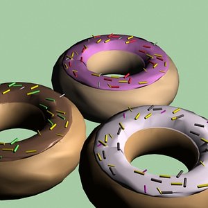3d snack foods donuts model