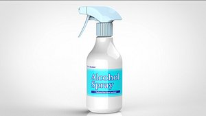 3D alcohol spray bottle model