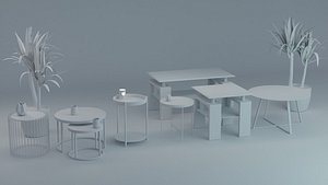 Luxury Living Room Decoration Assets Set 2 3D model