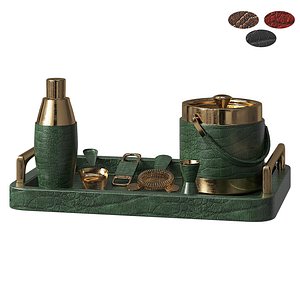 Bar set with leather tray 4 options