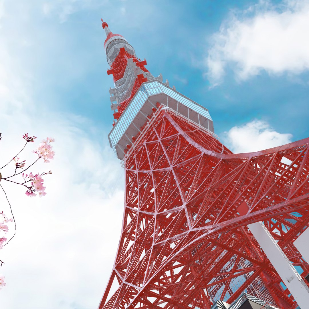 Tokyo Tower Building 3D model preview