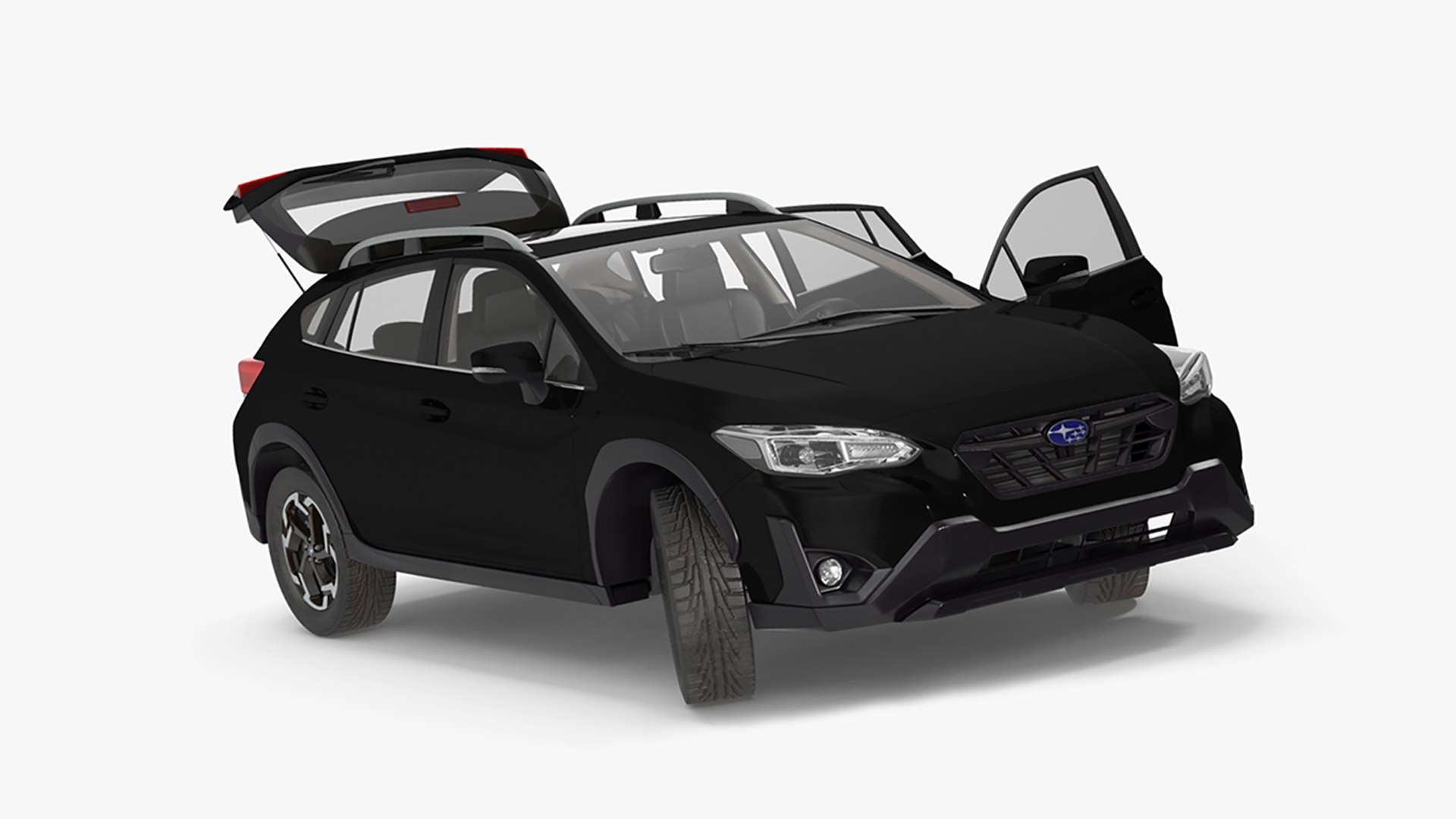 Subaru XV 2020 Hybrid CUV Black Rigged for Maya 3D model preview