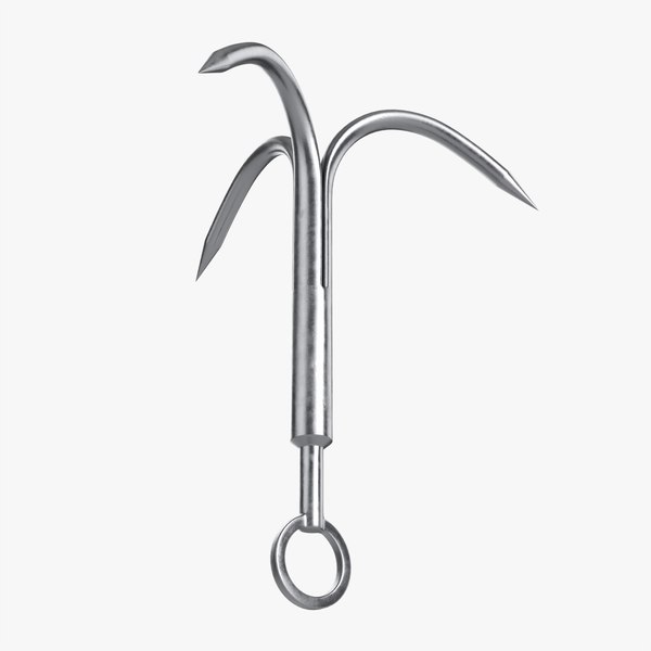 3D Stainless steel grappling hook