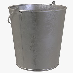 3D Galvanized Bucket With Handle