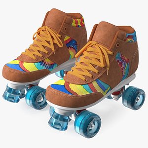 Quad Roller Skates Brown 3D