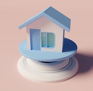 stylized mini house 3D model