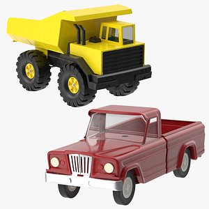 toy trucks 3d model