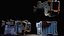 Camion cargo de science-fiction à faible polygone