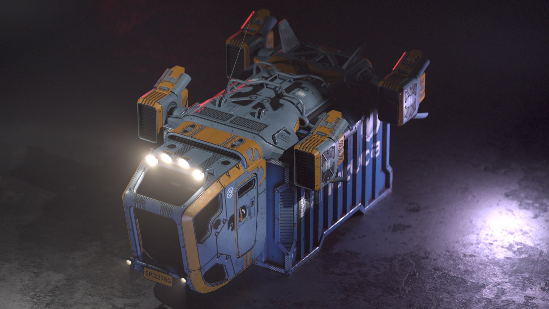 Sci-fi Cargo Truck Low-poly 3D model https://p.turbosquid.com/ts-thumb/oU/saqLZN/iT/desktop/png/1731496788/1920x1080/fit_q87/00eceefcf4fa66357261cf316dd4913ff08840da/desktop.jpg