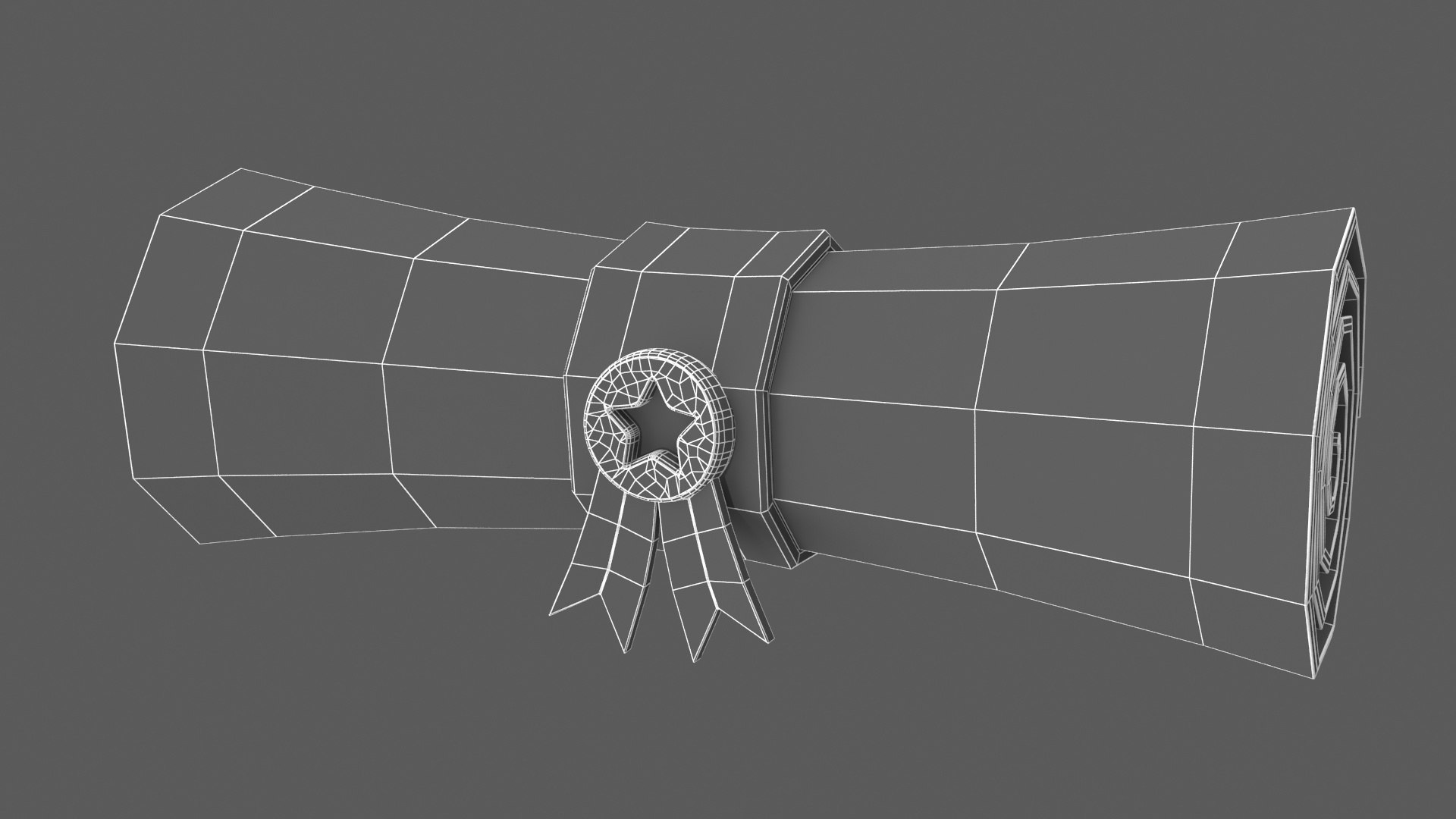 3D Model Certificate Scroll With Blue Ribbon TurboSquid 2422537