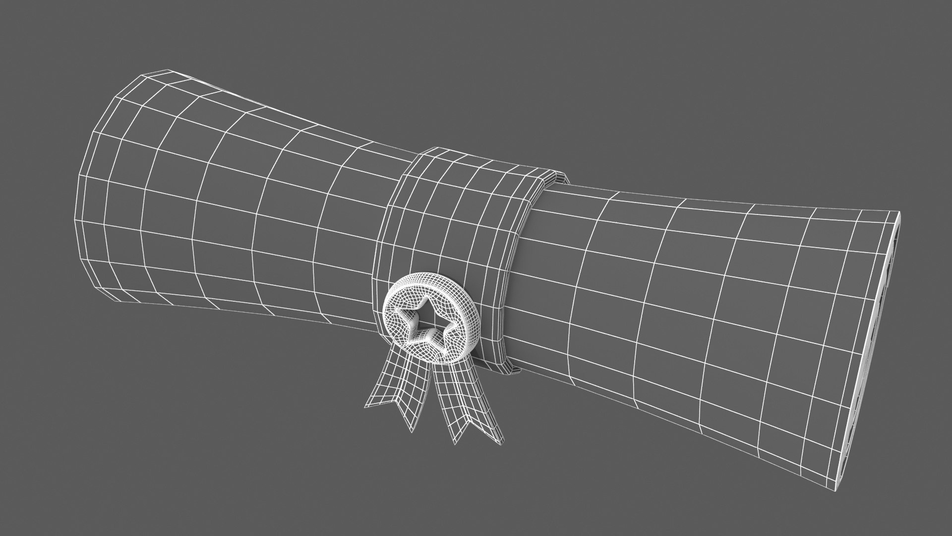 3D Model Certificate Scroll With Blue Ribbon TurboSquid 2422537