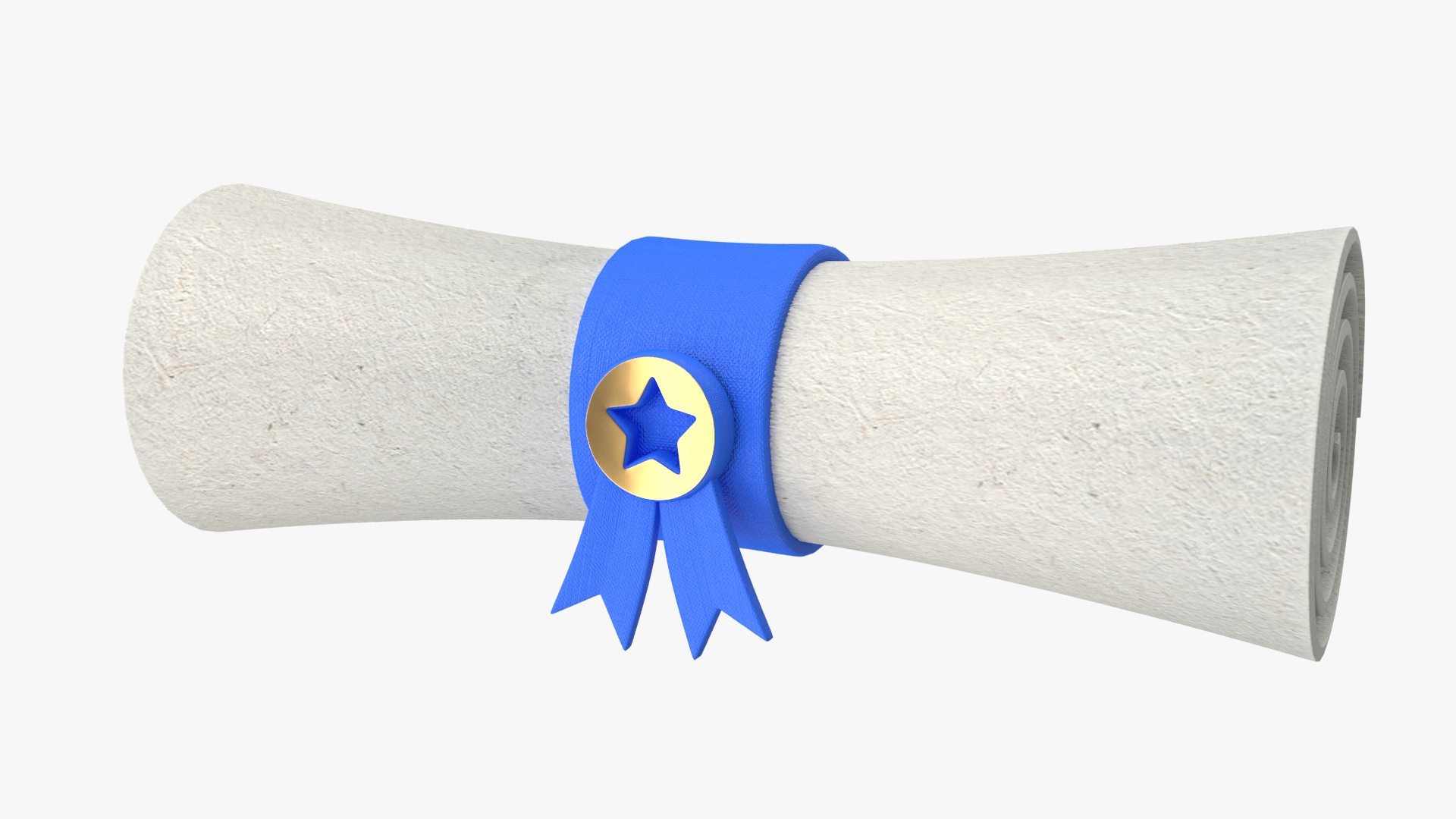 3D Model Certificate Scroll With Blue Ribbon TurboSquid 2422537