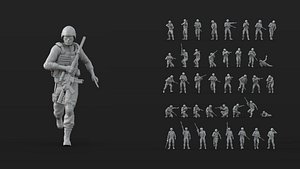 3D Soldier Figures Set 01 model