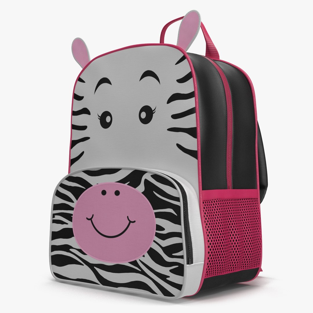 Kid Backpack Zebra 3D Model 3D model preview