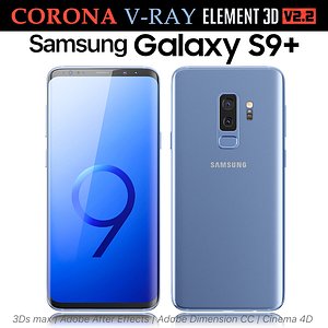 samsung galaxy s9 coral 3D model