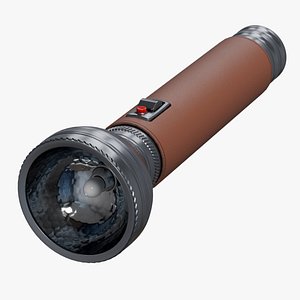 Realistic Vintage Flashlight 3D model