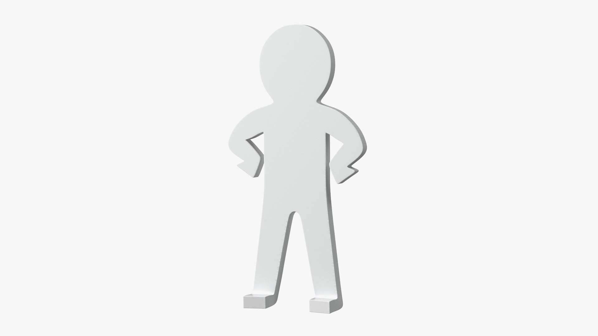Plastic Stickman Rigged White for Cinema 4D 3D model preview