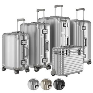 suitcase aluminium case 3D
