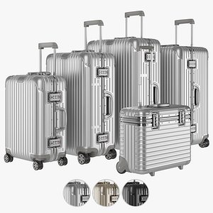 suitcase aluminium case 3D