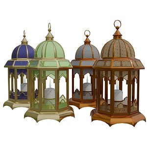 Islamic Lantern 3D Model Pack Ramadan Kareem Mosque Decor Lights