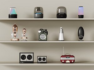 Collection of 11 Retro and Modern Audio Speakers